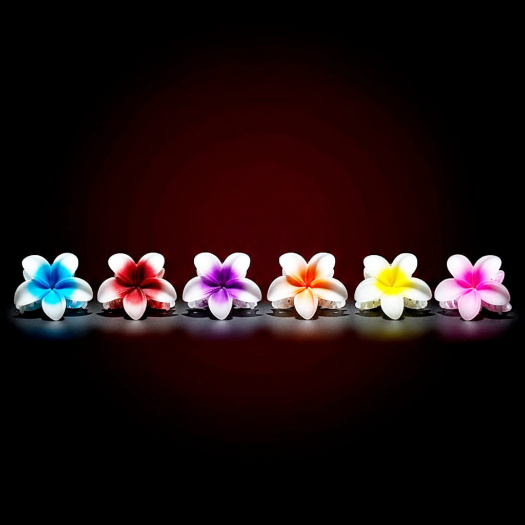 Pack of 3 Floral Hair Clip (Pink+Orange+Purple+Red+Ferozi+Yellow) - Sharjeel.pk