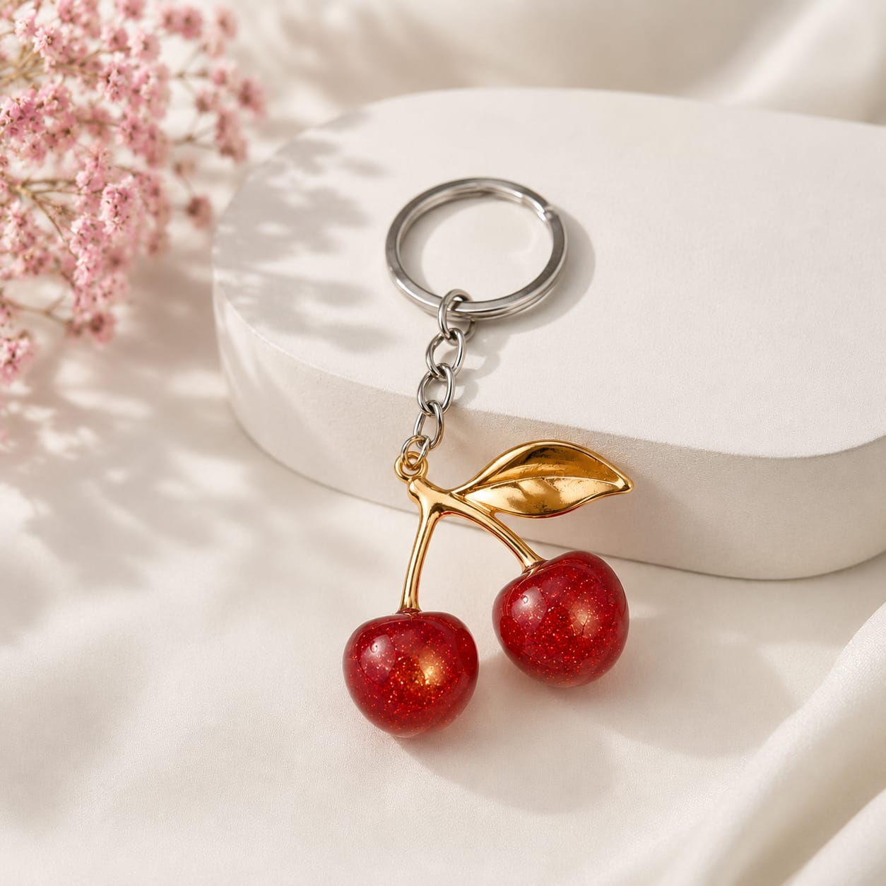 TRENDY CHERRY KEYCHAIN (RED)
